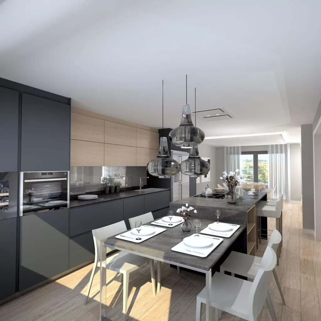 Cocina Santos Plataforma D Laminado Antihuella en Negro