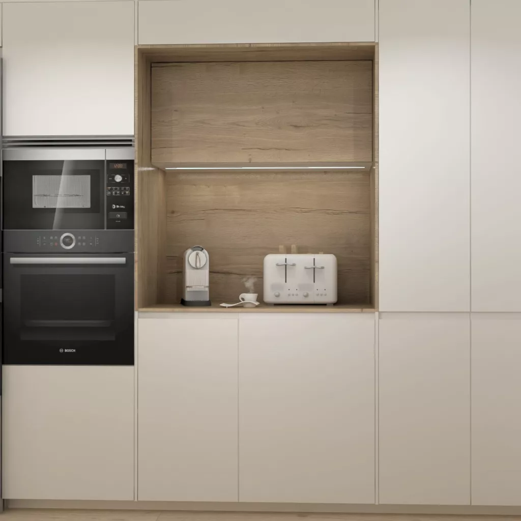 Cocina Santos blanca abierta al salón