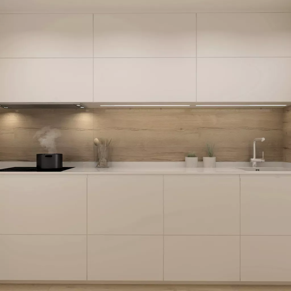 Cocina Santos blanca abierta al salón