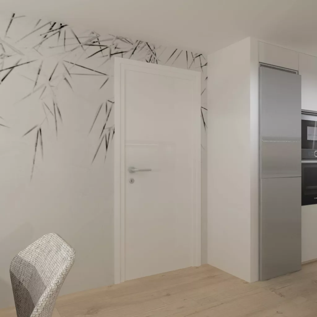 Cocina Santos blanca abierta al salón