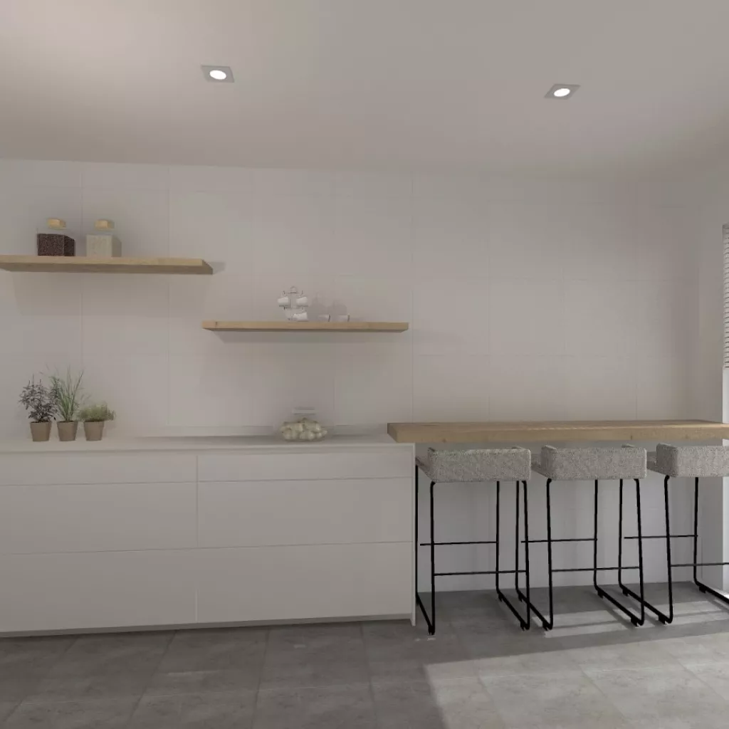 Cocina Santos blanca en paralelo