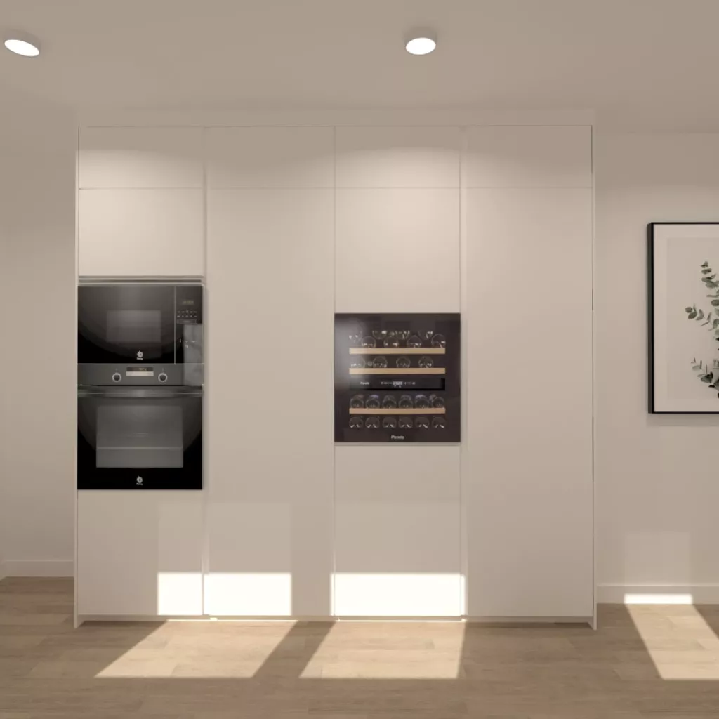 Cocina Santos blanca con encimera de Inalco