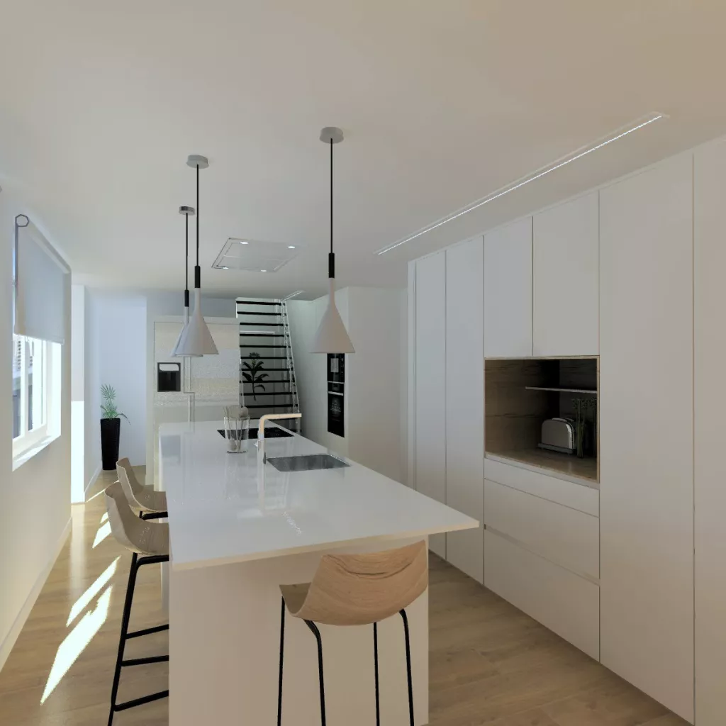 Cocina Santos Blanca con Isla