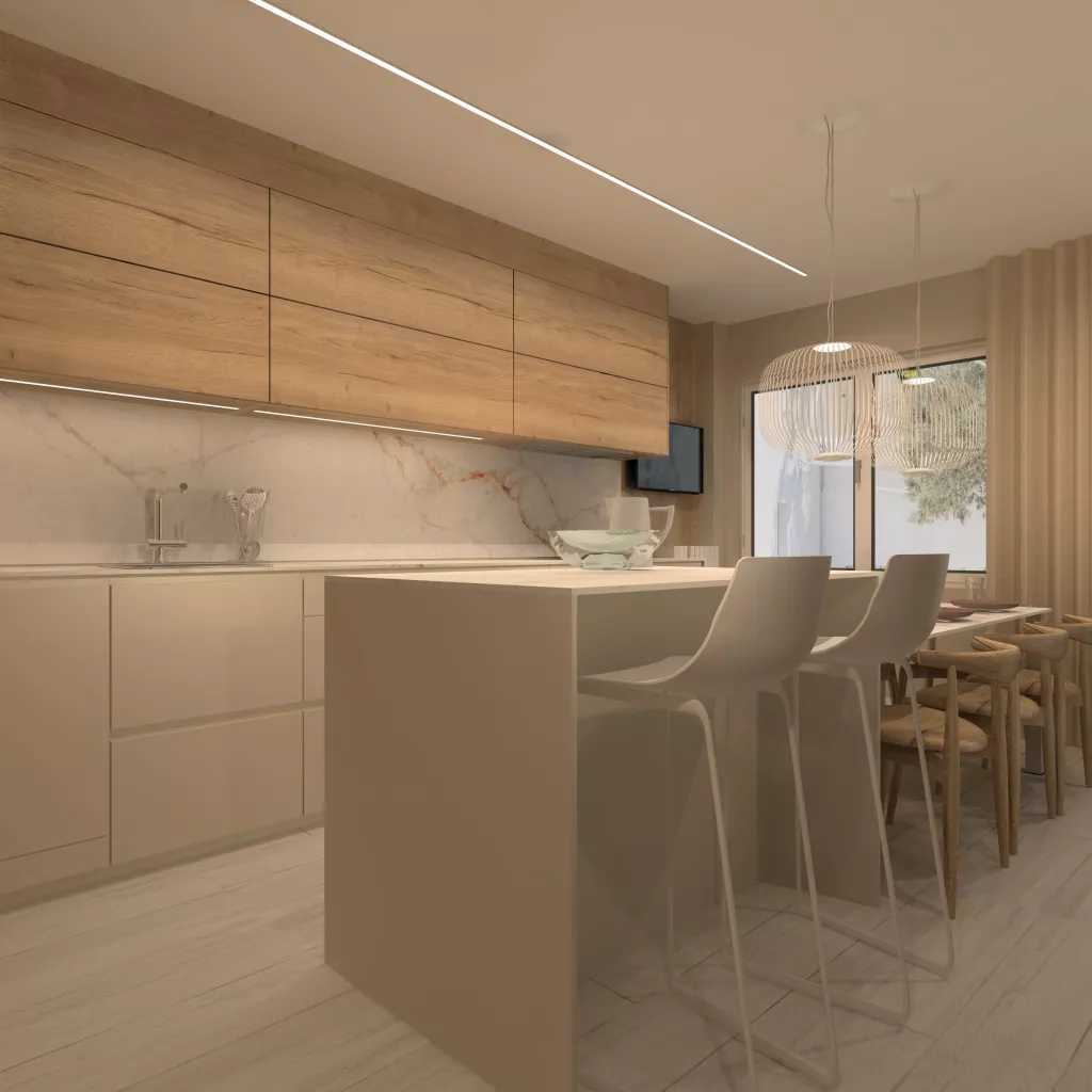 Cocina Santos Blanca con Isla