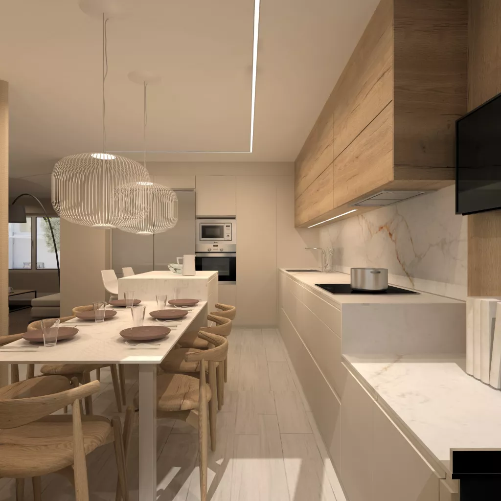 Cocina Santos Blanca con Isla