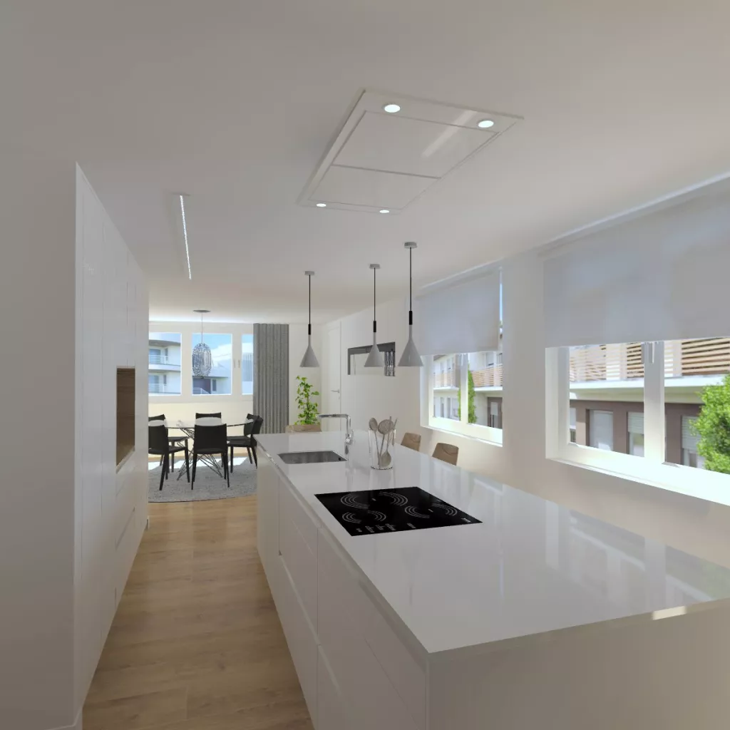 Cocina Santos Blanca con Isla