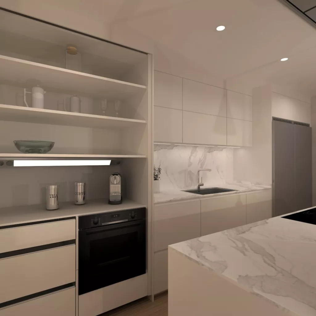 Cocina Santos blanco sapporo con península