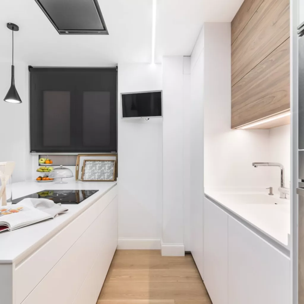 Cocina Santos blanca con península