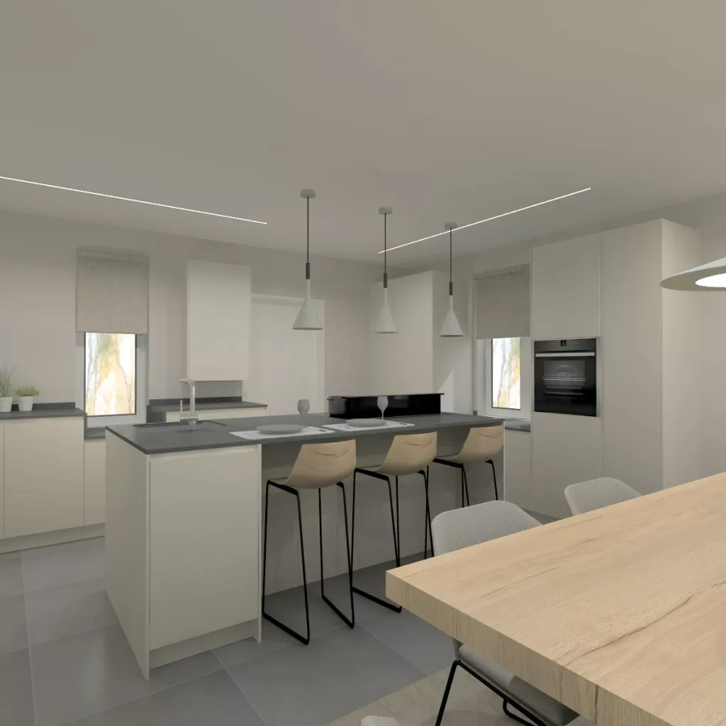 Cocina Santos Blanca con Isla