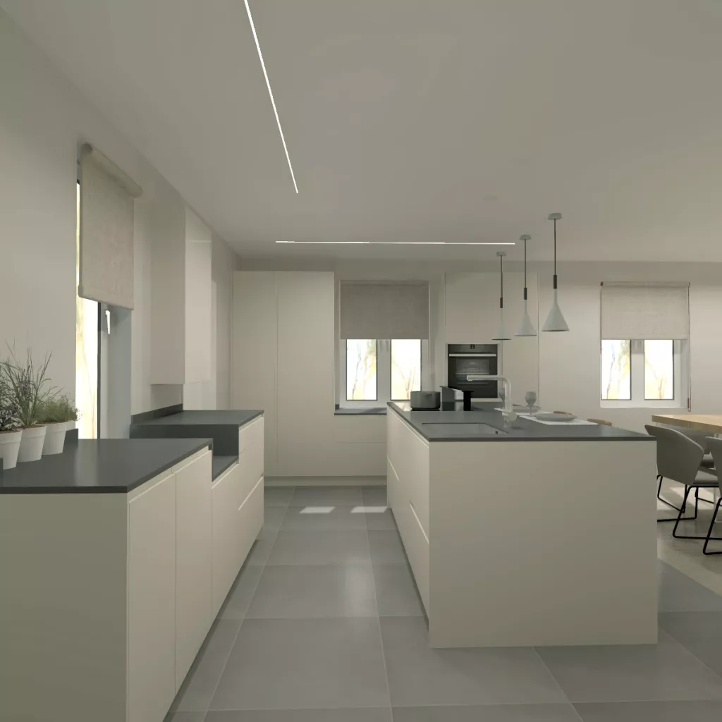 Cocina Santos Blanca con Isla