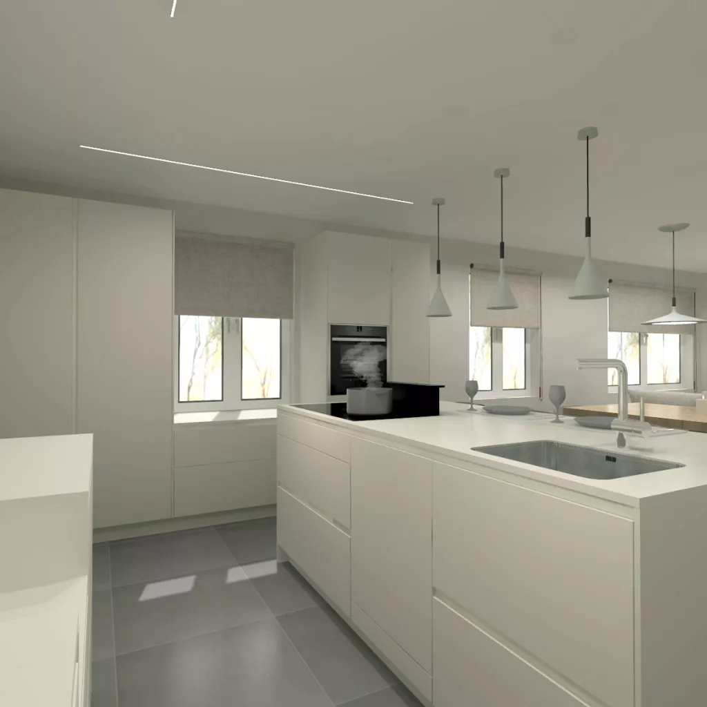 Cocina Santos Blanca con Isla