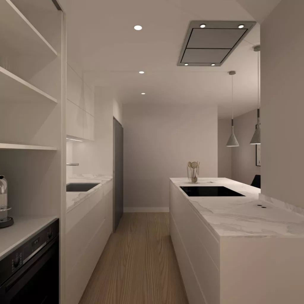 Cocina Santos blanca con dos frentes