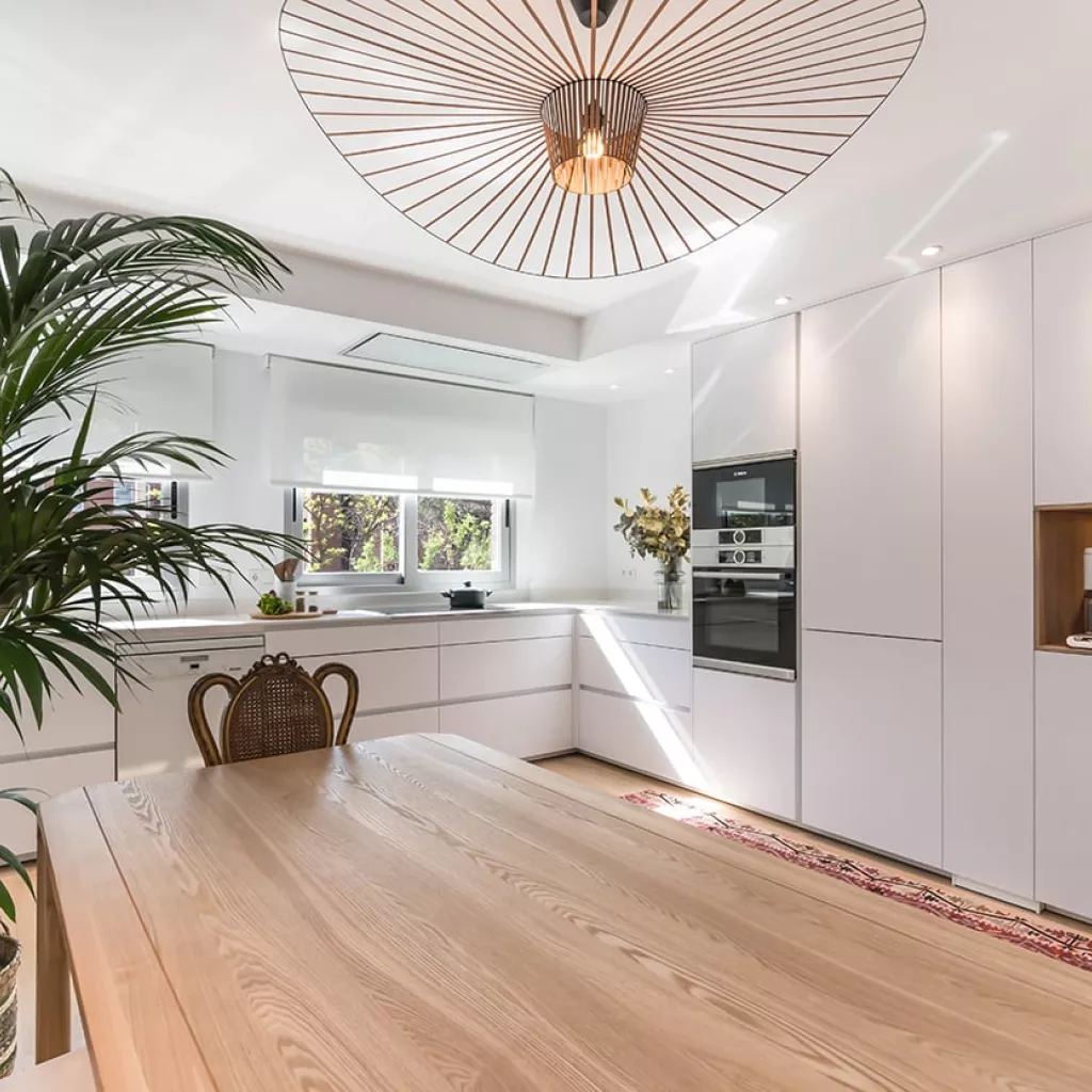 Cocina Santos blanca en L