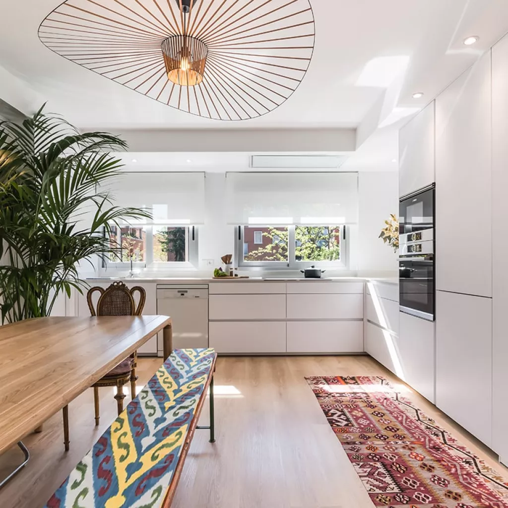 Cocina Santos blanca en L