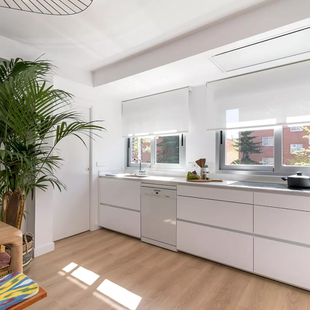 Cocina Santos blanca en L