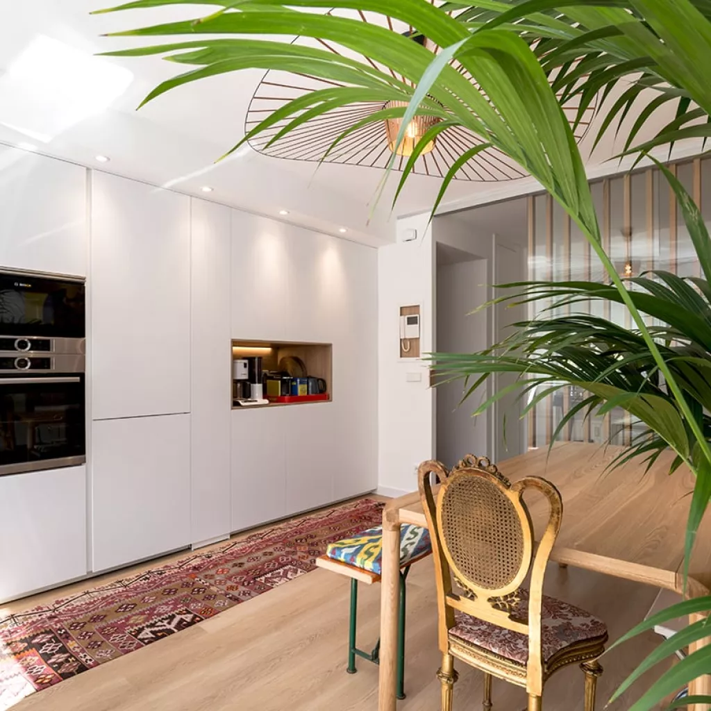 Cocina Santos blanca en L