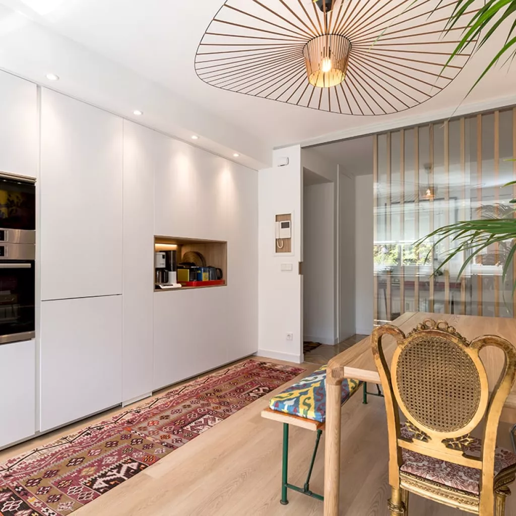 Cocina Santos blanca en L