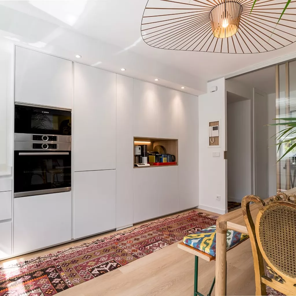 Cocina Santos blanca en L