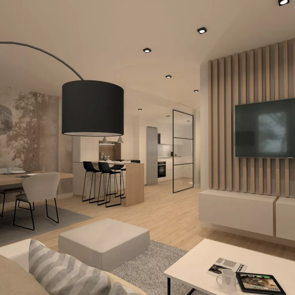 Cocina Santos blanca con forma de U abierta al salón