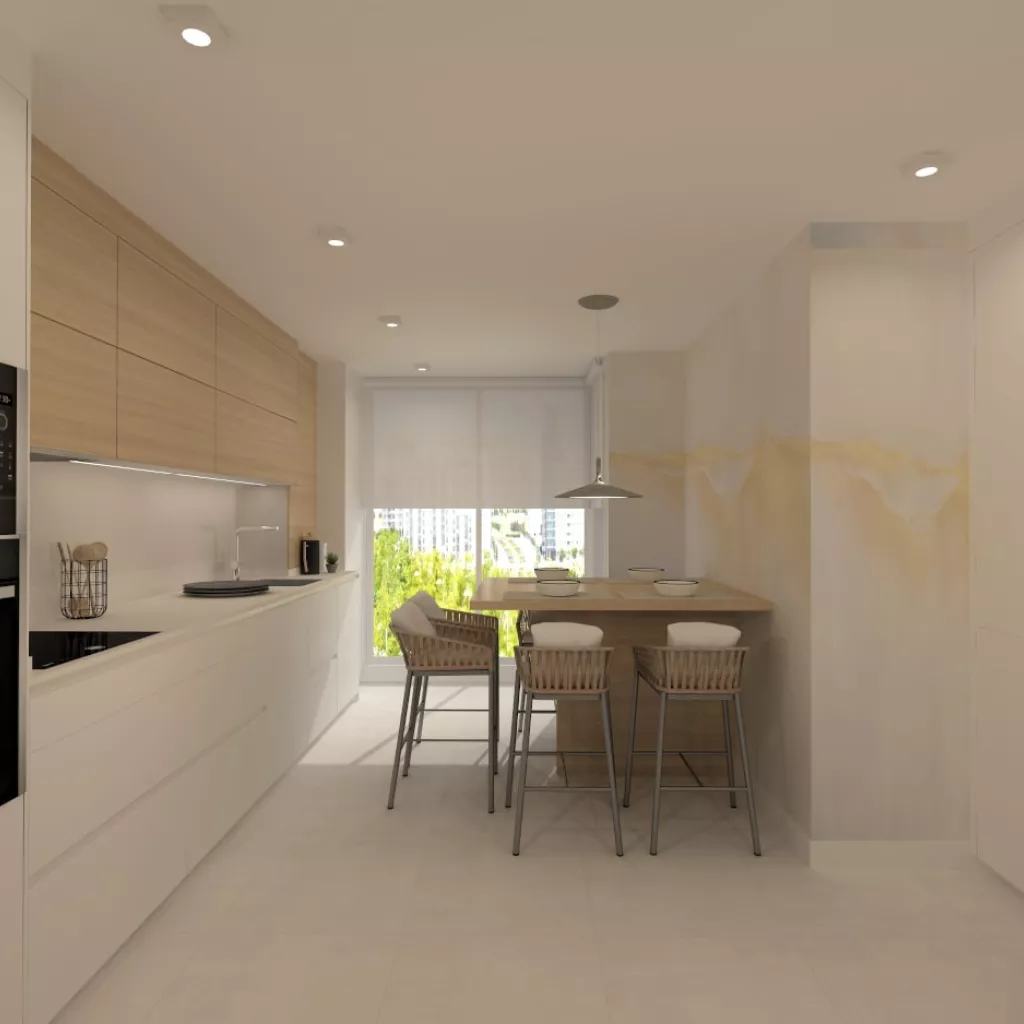 Cocina Santos blanca y olmo en línea