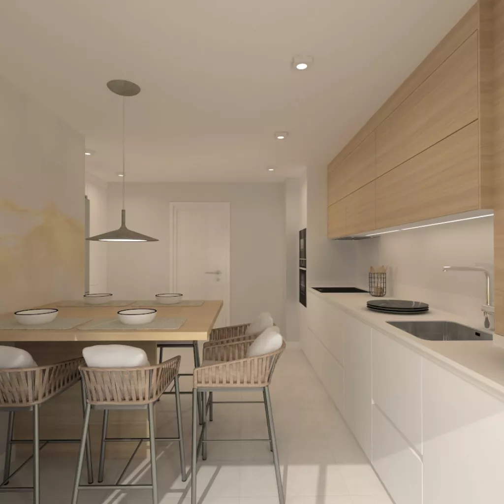 Cocina Santos blanca y olmo en línea