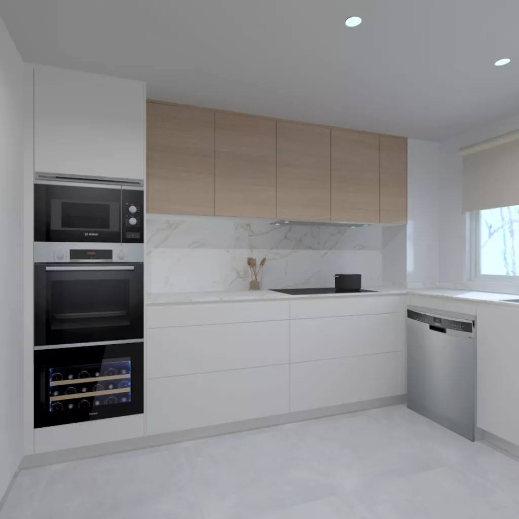 Cocina Santos blanca y roble