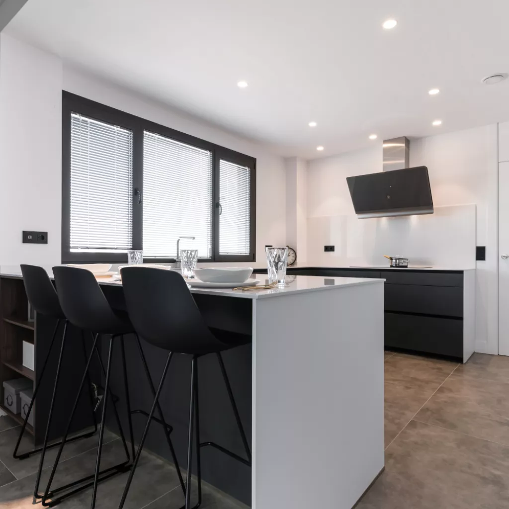 Cocina Santos blanca y gris