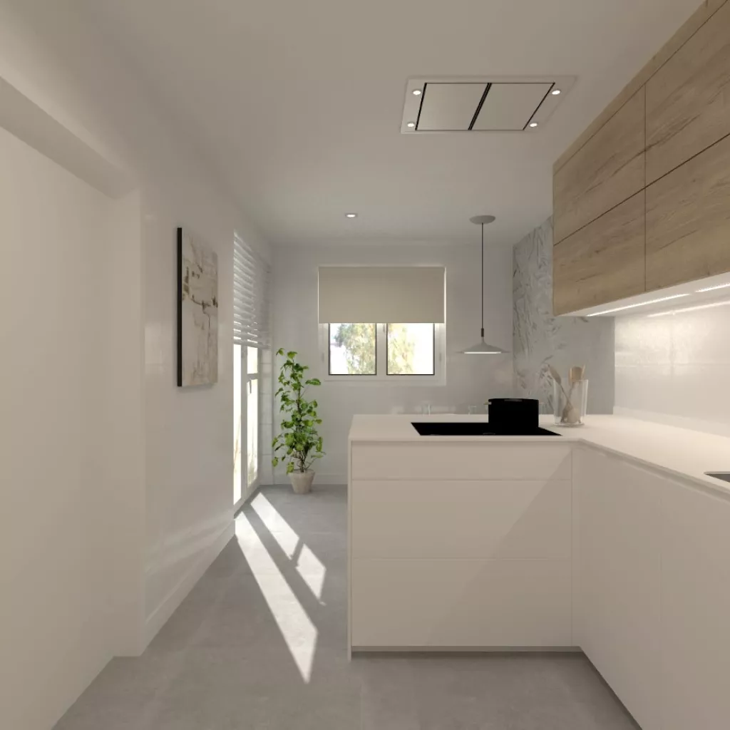 Cocina Santos blanca y roble