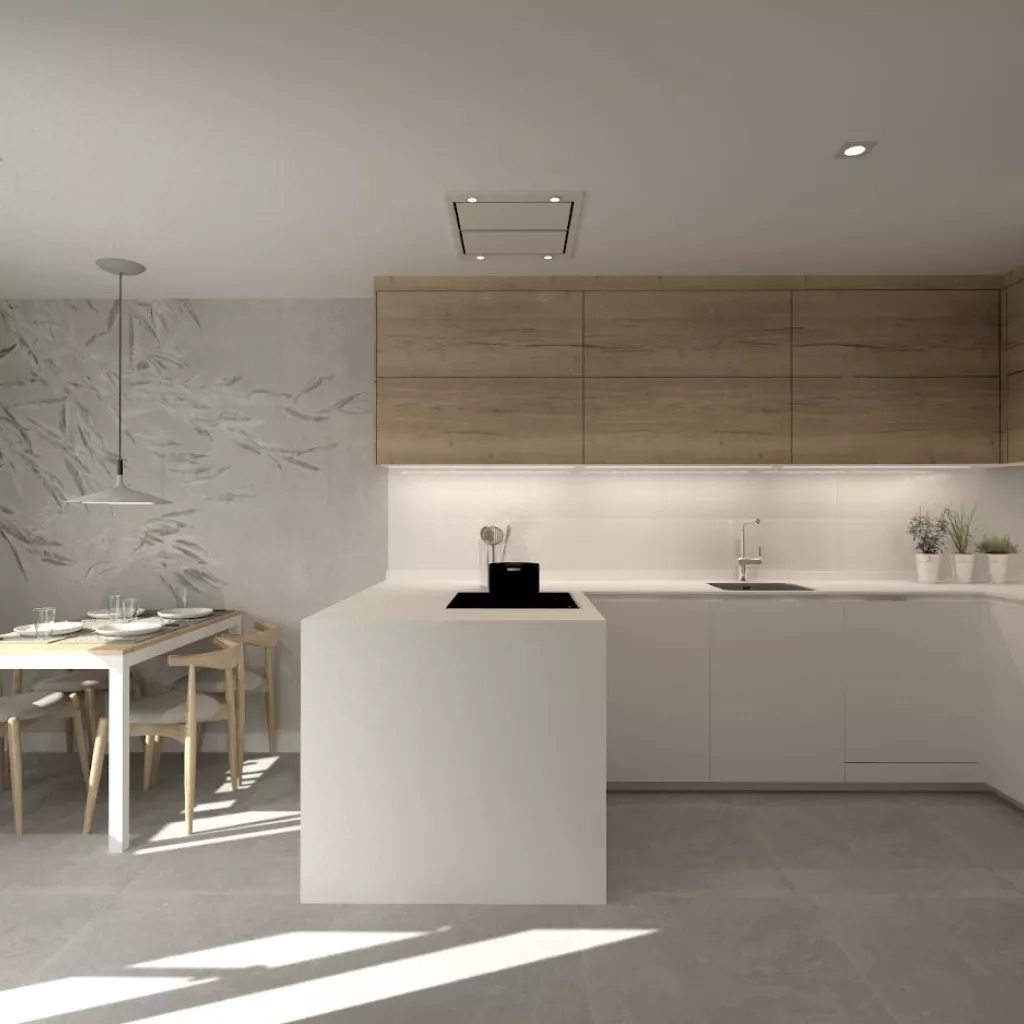 Cocina Santos blanca y roble