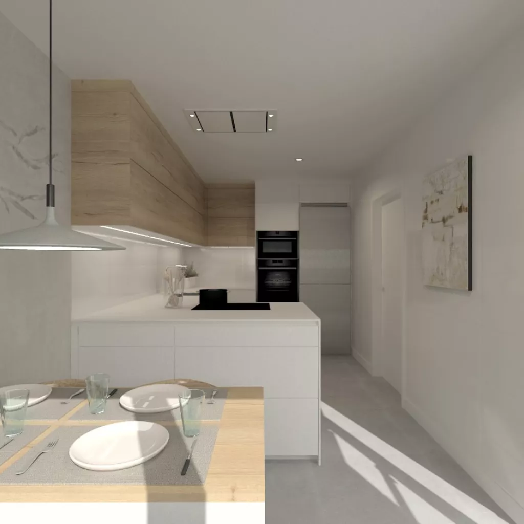 Cocina Santos blanca y roble