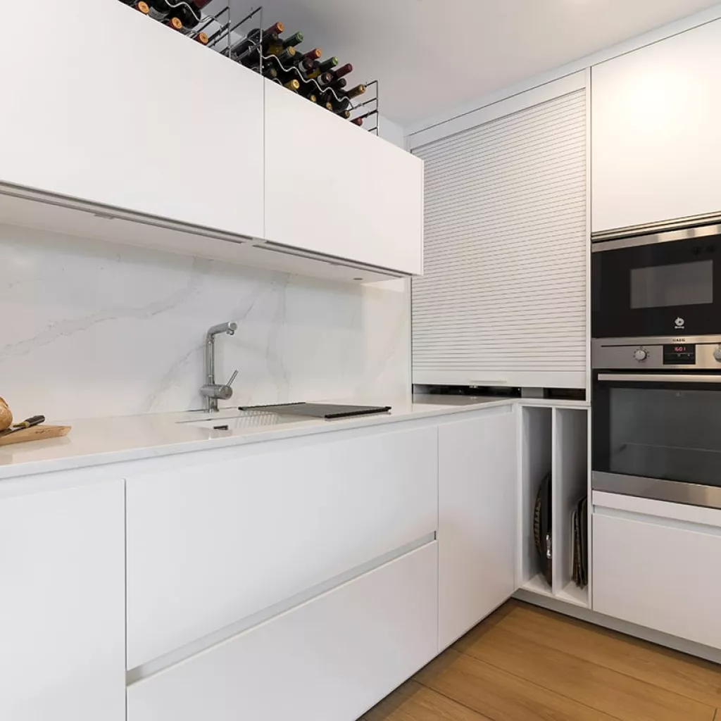 Cocina Santos blanca zona de aguas