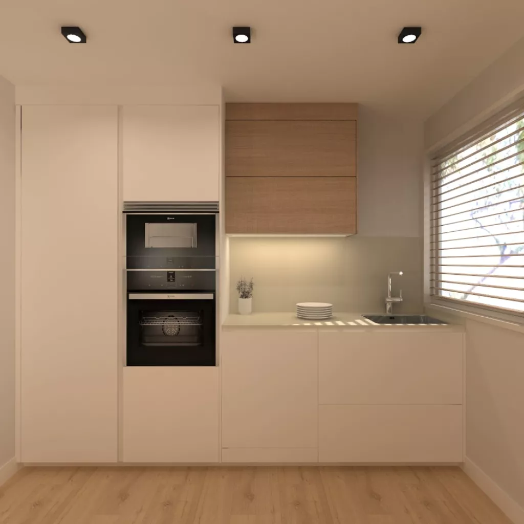 Cocina Santos blanca y roble