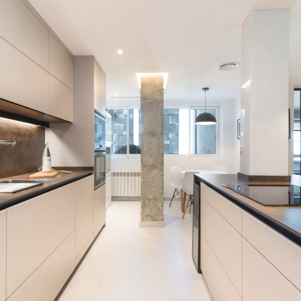 Cocina Santos cashmere con isla