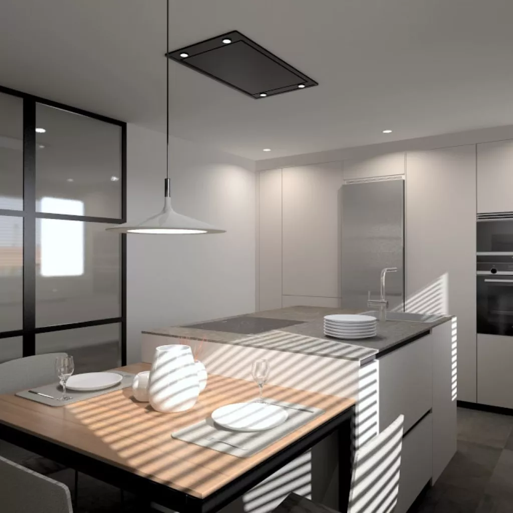 Cocina Santos cashmere con isla