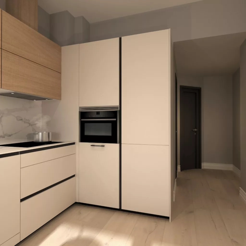 Cocina Santos cashmere y roble