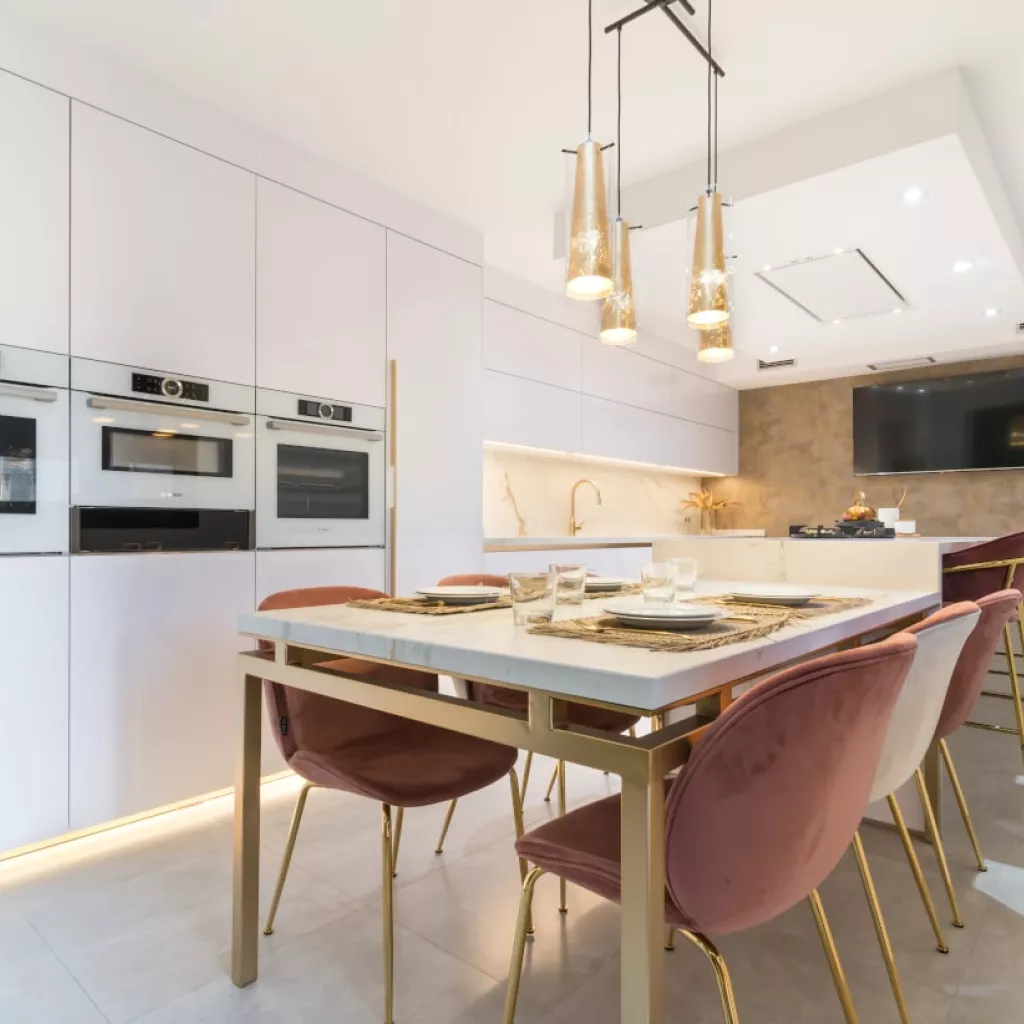 Cocina Santos con mesa extensible isla