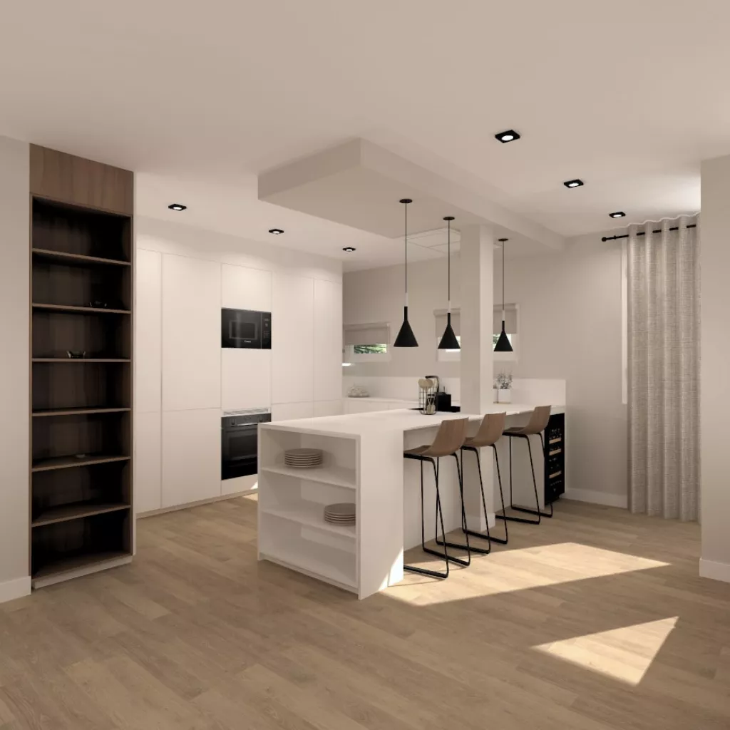 Cocina Santos con península