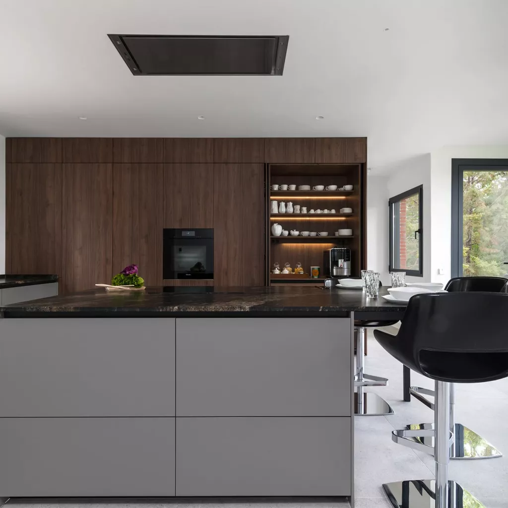 Cocina Santos en Gris y Nogal Tierra