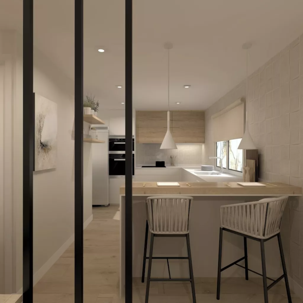 Cocina Santos en U abierta