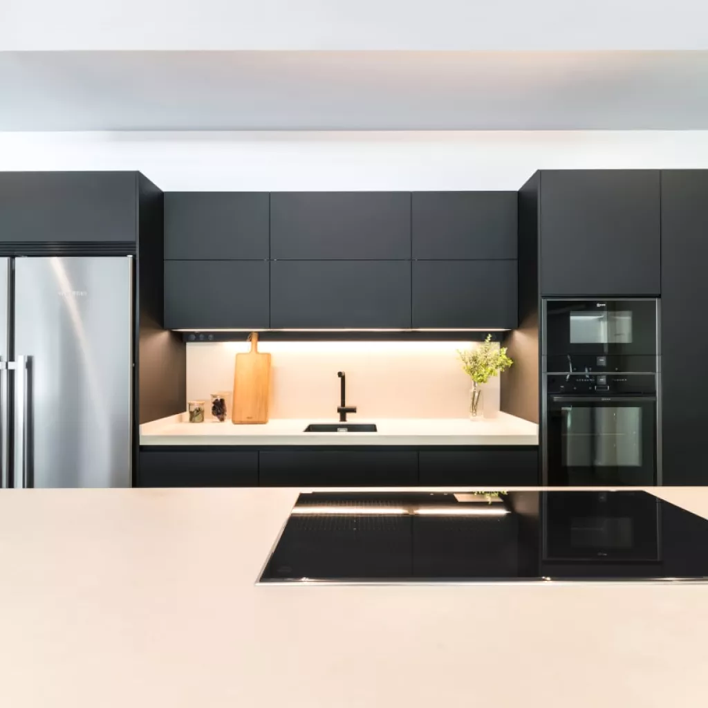 Cocina Santos frente muebles negro seda