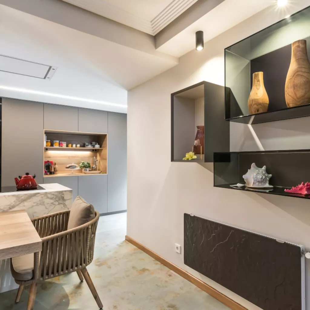 Cocina Santos gris abierta al salón