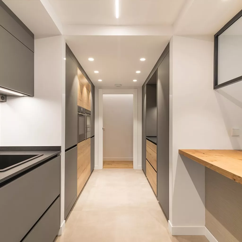 Cocina Santos gris con barra