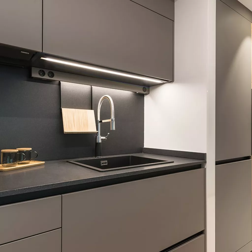 Cocina Santos gris con barra