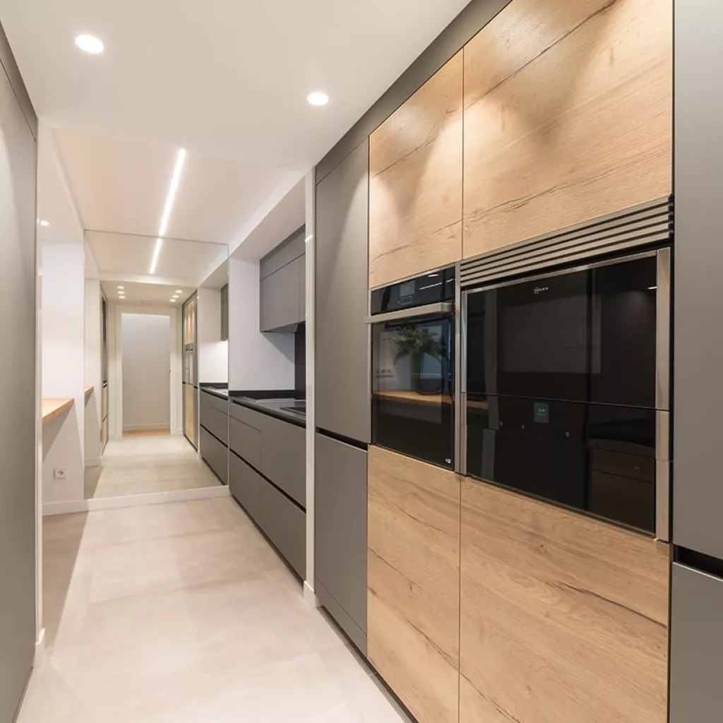 Cocina Santos gris con barra