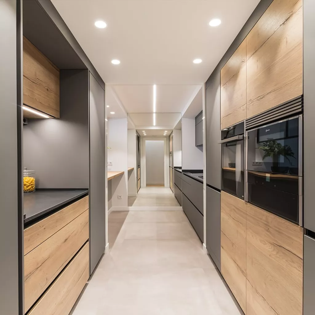 Cocina Santos gris con barra