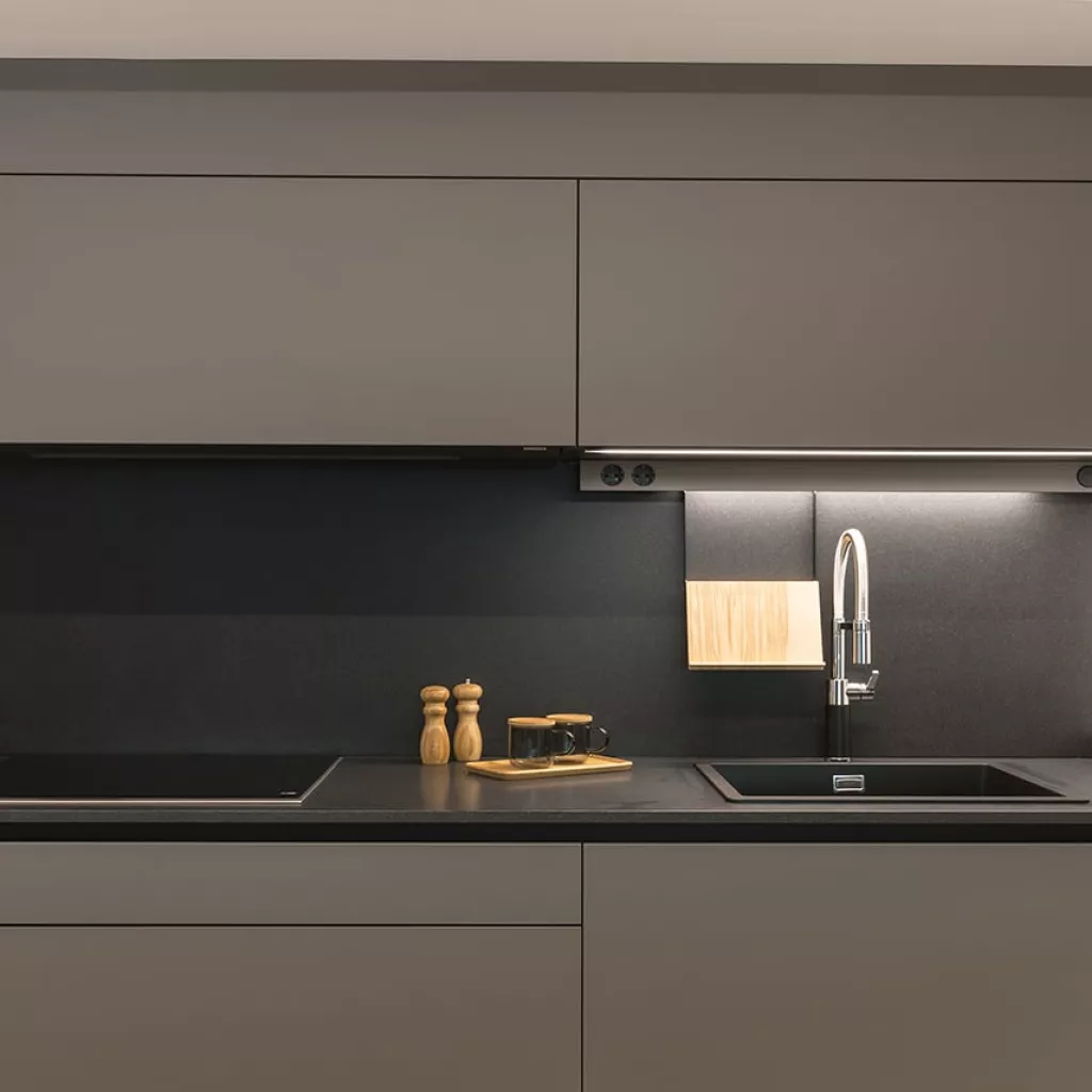 Cocina Santos gris con barra