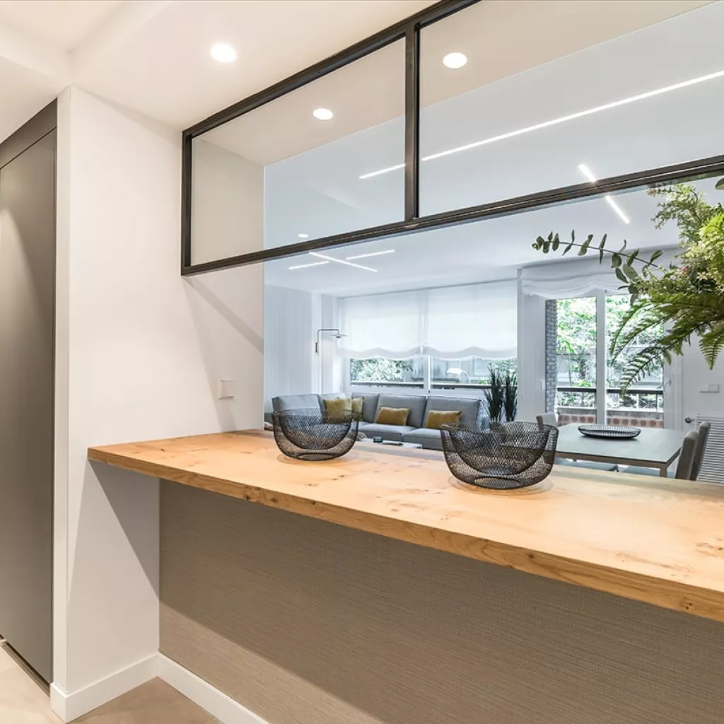 Cocina Santos gris con barra