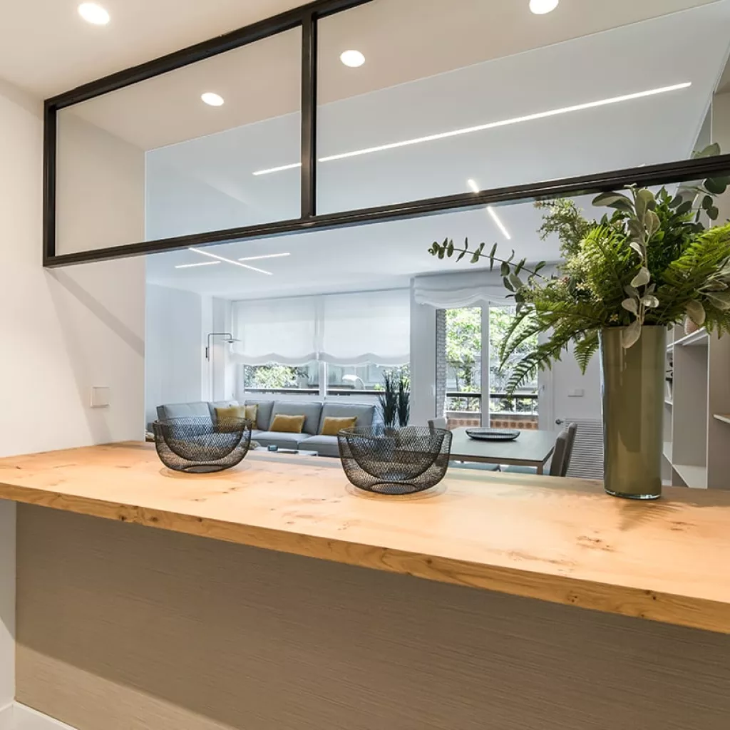 Cocina Santos gris con barra