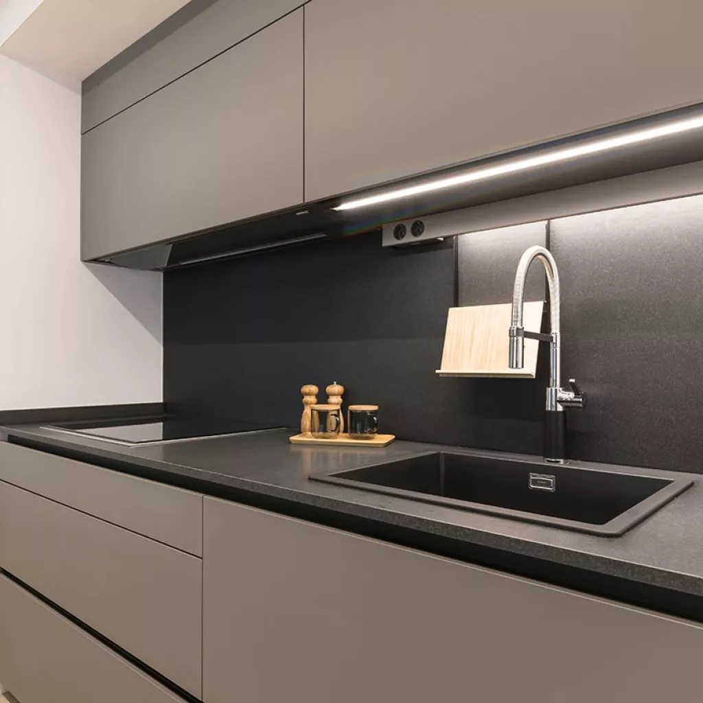 Cocina Santos gris con barra