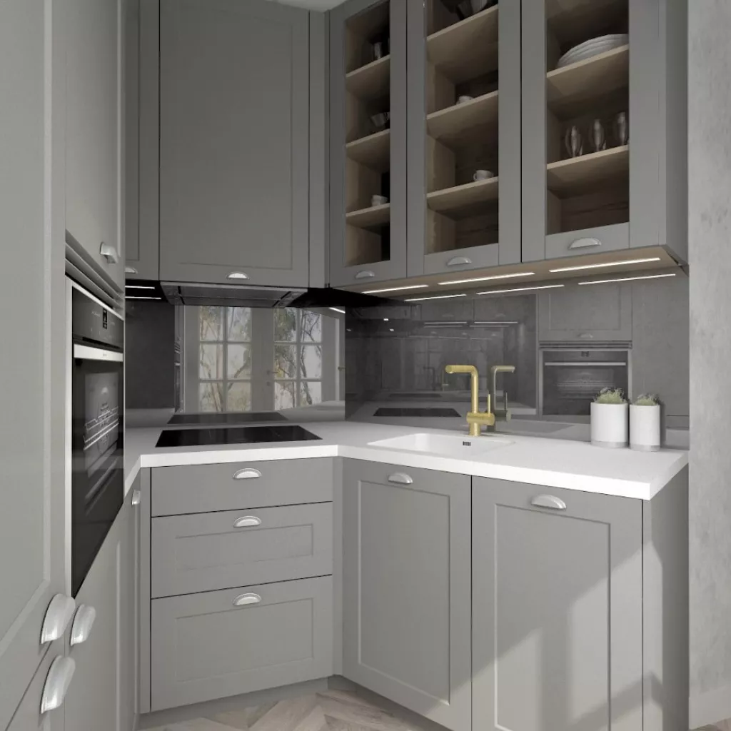 Cocina Santos Marco gris con encimera Lapitec